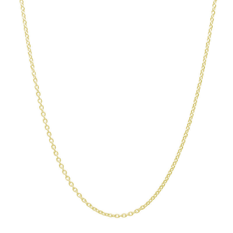 18k Gold Over 925 Silver Cable Chain 16 Inch + 2 Inch Extender - Jewelry - Prjewel.com - 1
