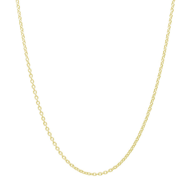 18k Gold Over 925 Silver Cable Chain 16 Inch + 2 Inch Extender - Jewelry - Prjewel.com - 1