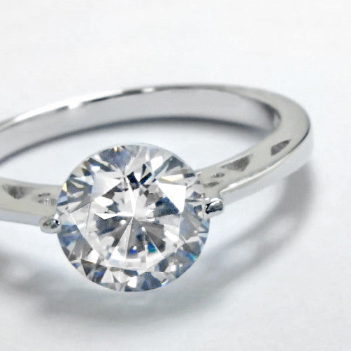 3.35 Carat Cubic Zirconia Fashion Solitaire Silver Ring - Jewelry - Prjewel.com - 1