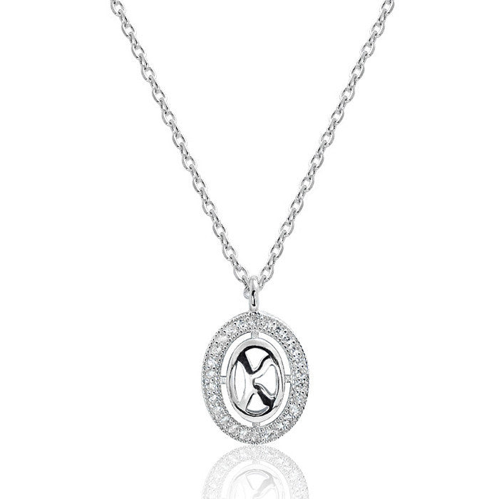 925 Sterling Silver 0.2 Carat Cubic Zirconia Pendant Necklace - Jewelry - Prjewel.com - 1