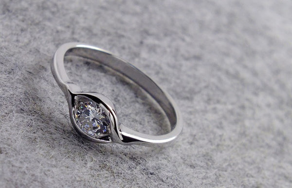 925 Sterling Silver 0.55 Carat Cubic Zirconia Solitaire Ring - Jewelry - Prjewel.com - 2