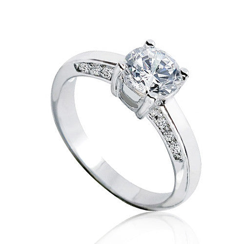 925 Sterling Silver 1.4 Carat Cubic Zirconia Fancy Solitaire Ring - Jewelry - Prjewel.com - 1