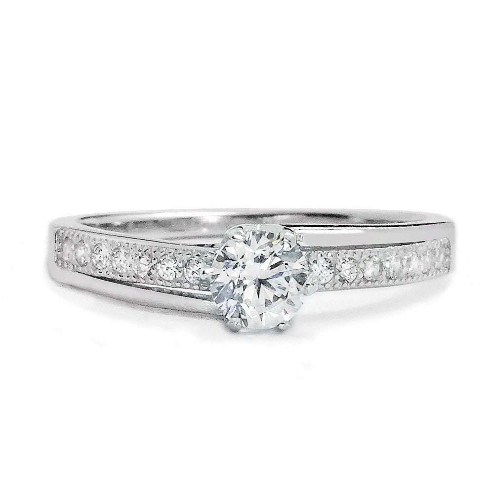 925 Sterling Silver 0.45 Carat CZ Fashion Ring - Jewelry - Prjewel.com - 1