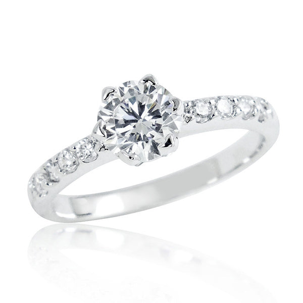 925 Sterling Silver 1.4 Carat CZ Ring 6.5mm - Jewelry - Prjewel.com - 1