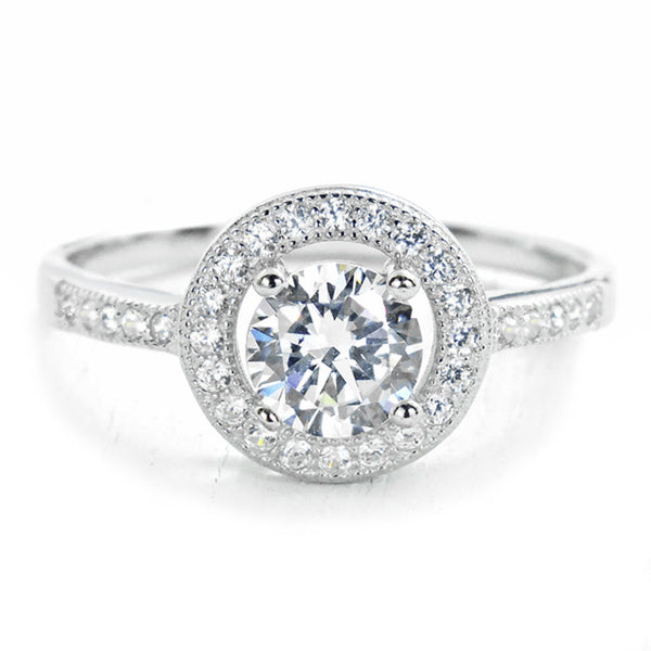 1.4 Carat Brilliant Cut Cubic Zirconia 925 Sterling Silver Ring - Jewelry - Prjewel.com - 1