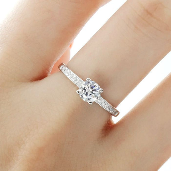 5mm Brilliant Cut Cubic Zirconia 925 Sterling Silver Ring - Jewelry - Prjewel.com - 2