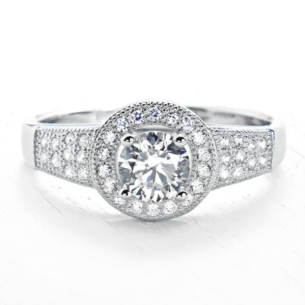1.0 Carat Brilliant Cut Cubic Zirconia 925 Sterling Silver Ring - Jewelry - Prjewel.com - 1